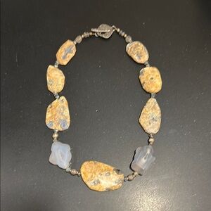 Elegant Stone Necklace with Silver Accents